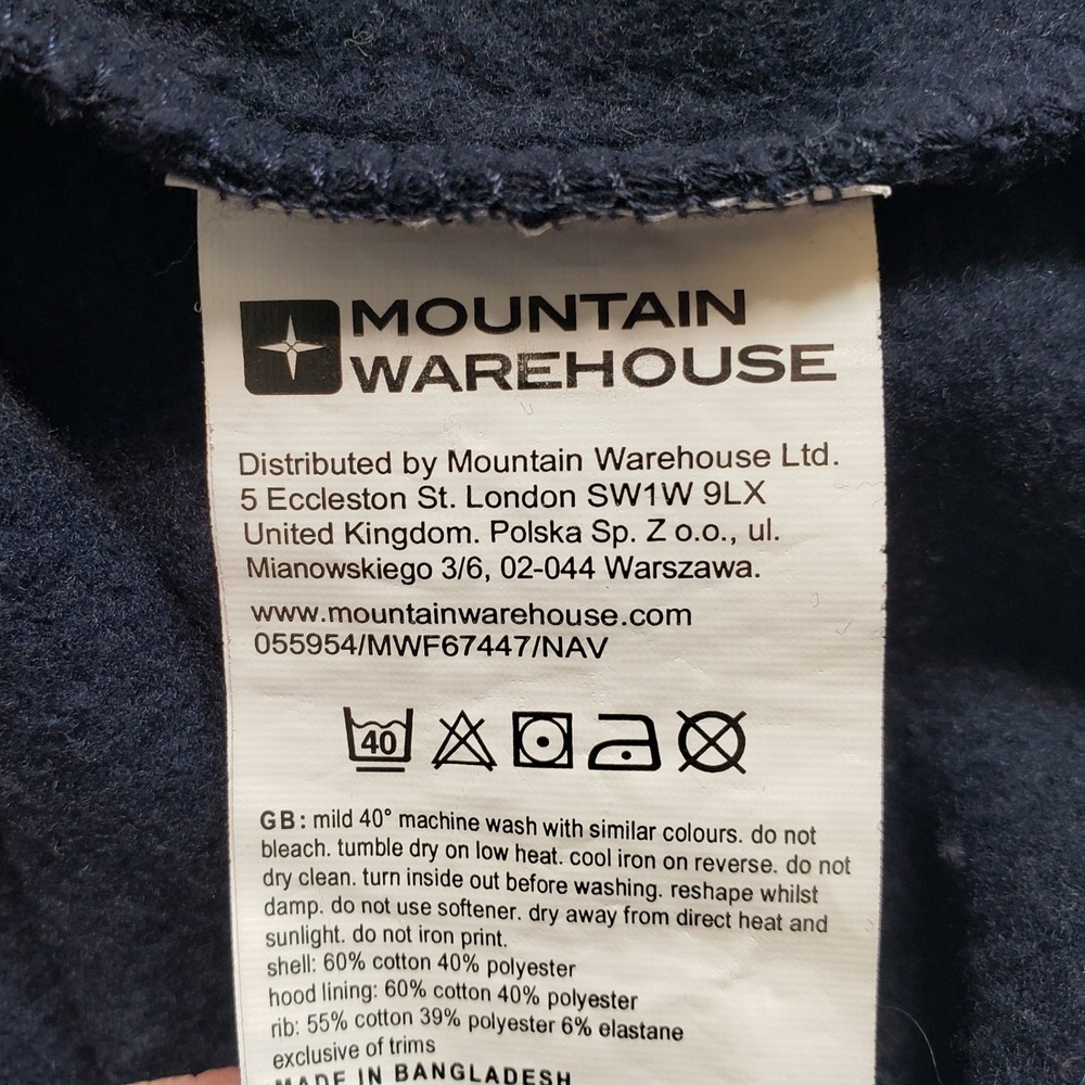 Mountain Warehouse Explore The Outdoors Hoodie Men XL Navy Blue Graphic MWF67447 - Picture 4 of 8